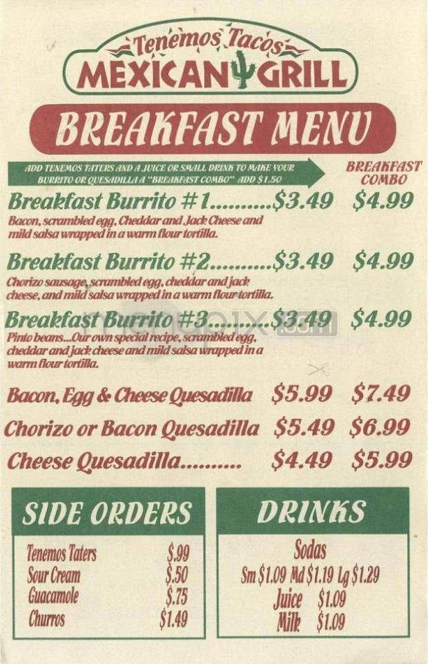 Tenemos Tacos - Tigard, OR menu_pic