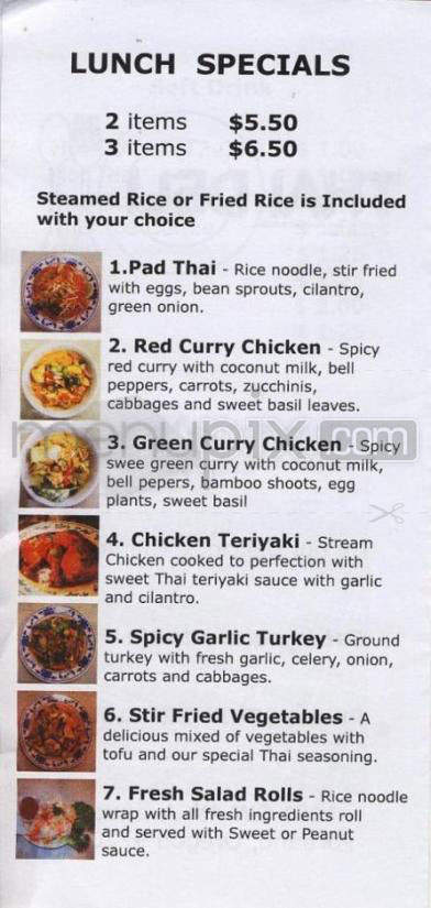 Thai Deli Express - Portland, OR menu_pic