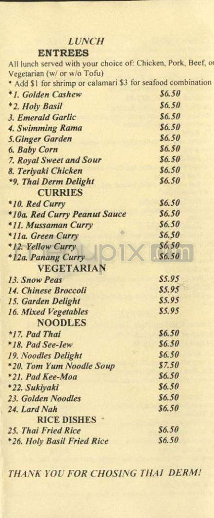 Thai Derm - Beaverton, OR menu_pic