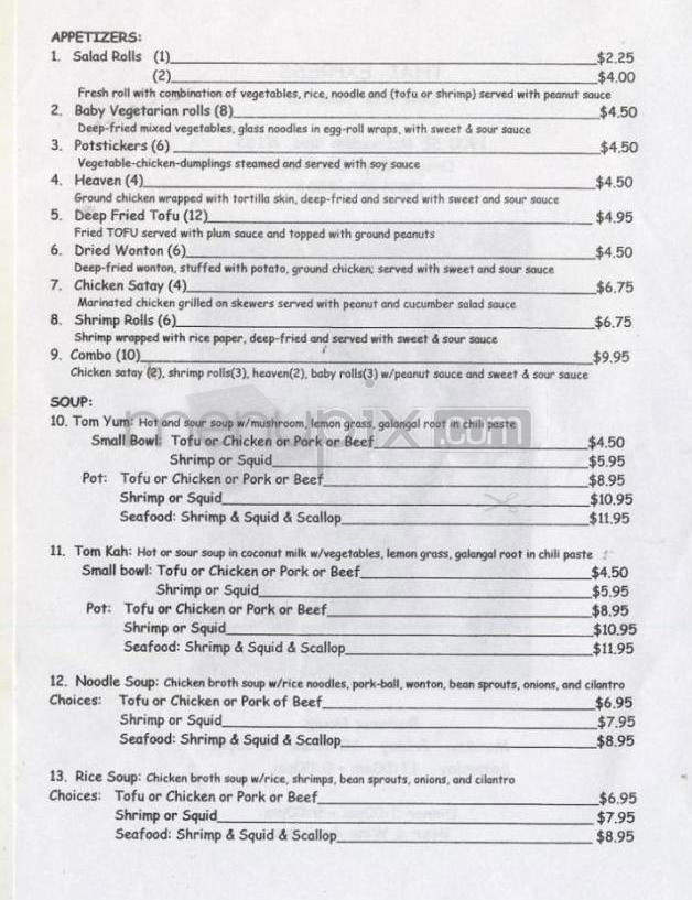 Thai Express - Oregon City, OR menu_pic