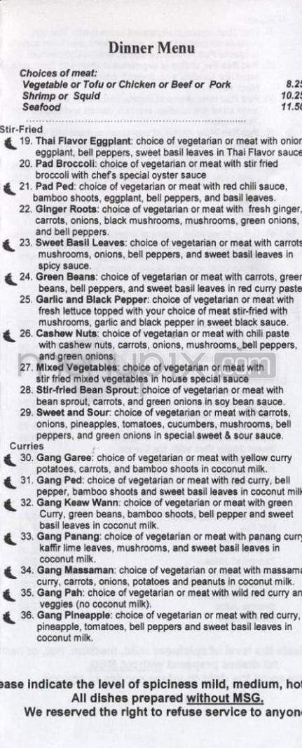 Thai Flavor - Beaverton, OR menu_pic