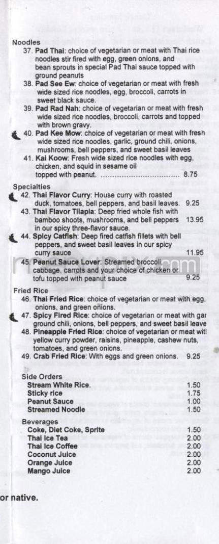 Thai Flavor - Beaverton, OR menu_pic