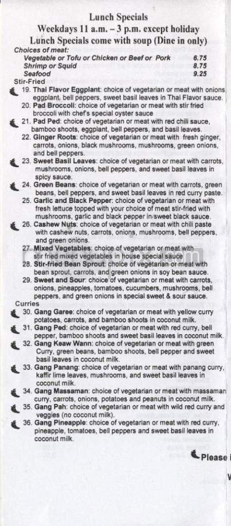 Thai Flavor - Beaverton, OR menu_pic
