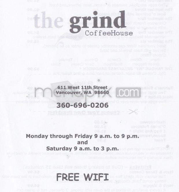 The Grind Coffeehouse - Vancouver, WA menu_pic