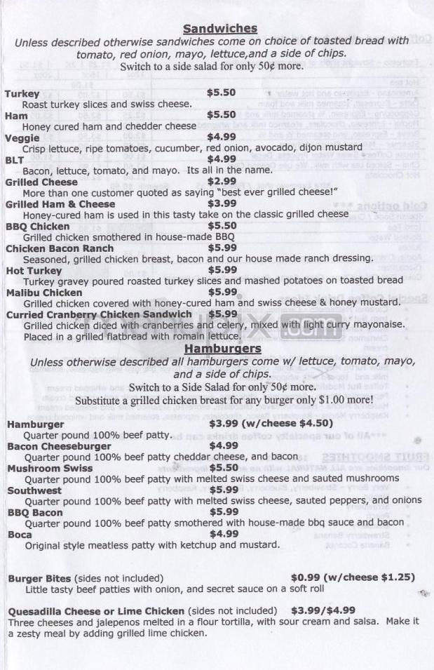 The Grind Coffeehouse - Vancouver, WA menu_pic