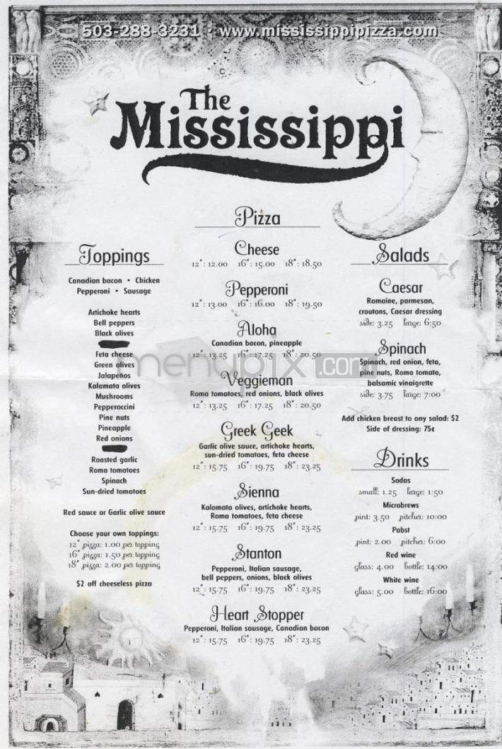 The Mississippi Pizza - Portland, OR menu_pic