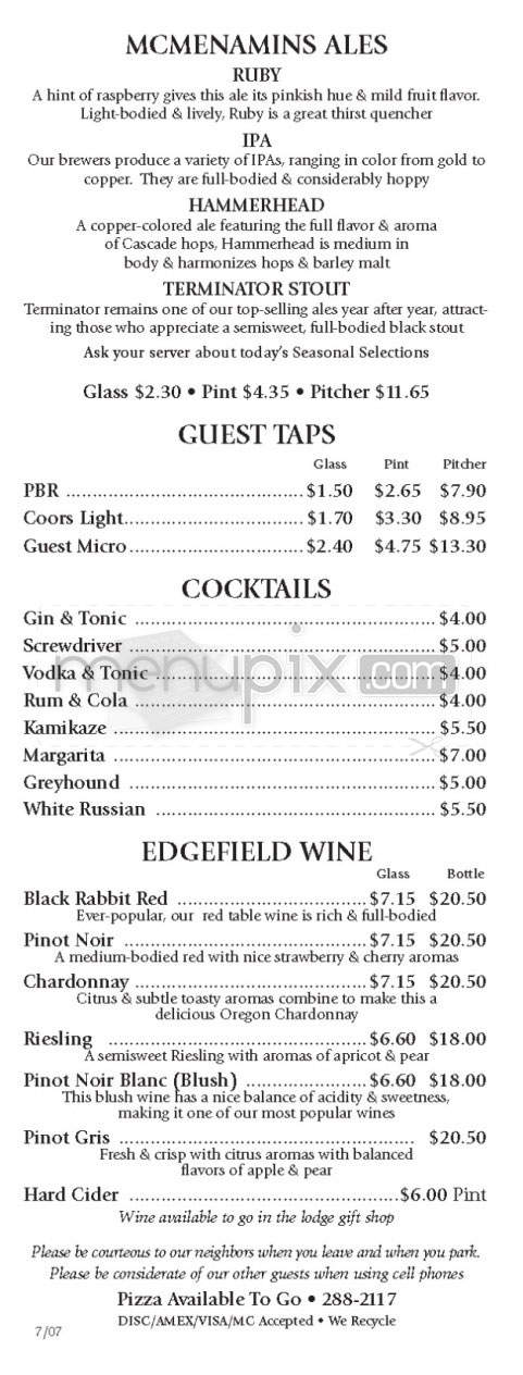McMenamin's Theater Pubs - Portland, OR menu_pic