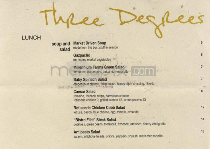 Three Degrees (Riverplace Hotel) - Portland, OR menu_pic