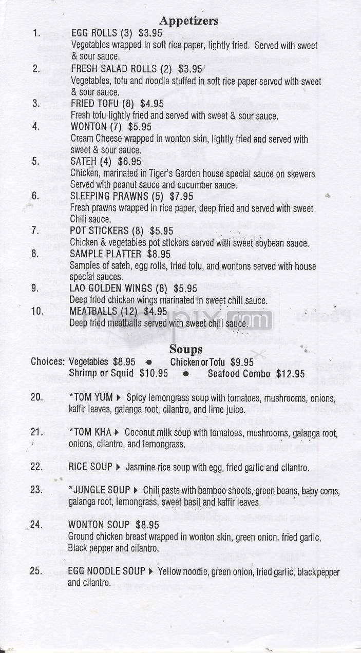 Tigers Garden - Vancouver, WA menu_pic