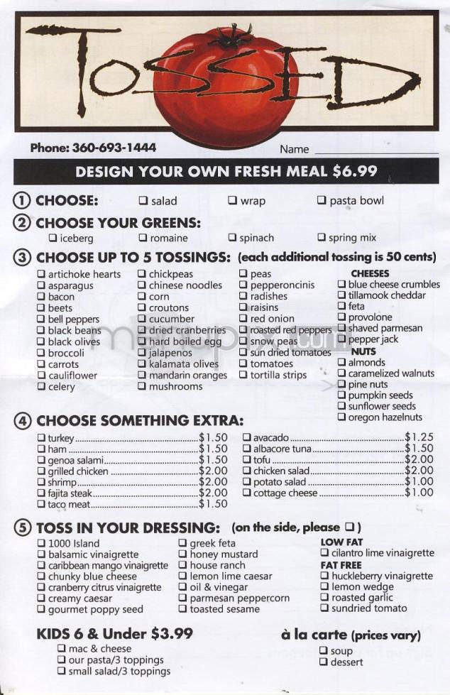 Tossed - Vancouver, WA menu_pic