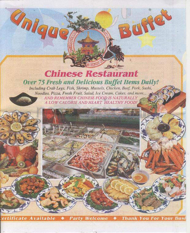 Unique Buffet - Portland, OR menu_pic