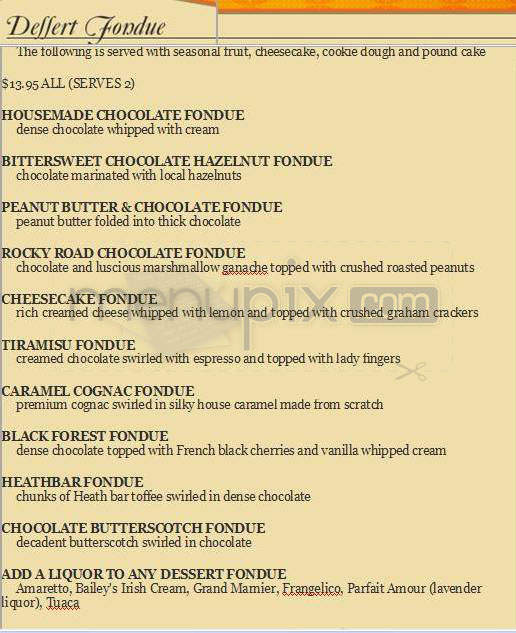 Urban Fondue - Portland, OR menu_pic