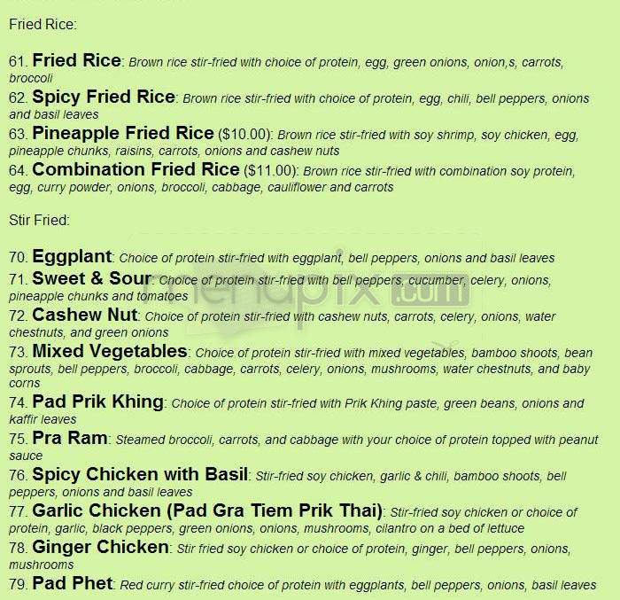 Vege Thai - Portland, OR menu_pic