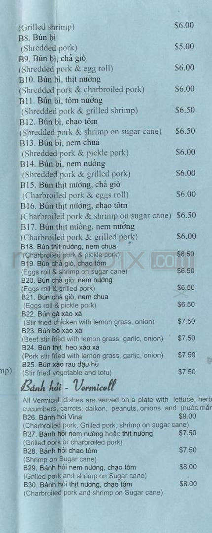 Vina Deli - Portland, OR menu_pic