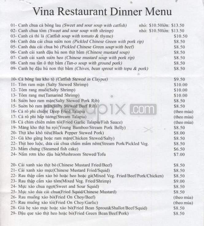 Vina Deli - Portland, OR menu_pic