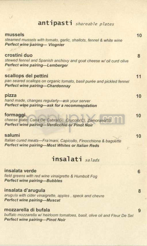 Vino Paradiso - Portland, OR menu_pic