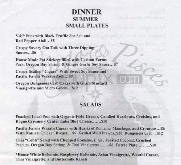 Virgo & Pisces - Portland, OR menu_pic