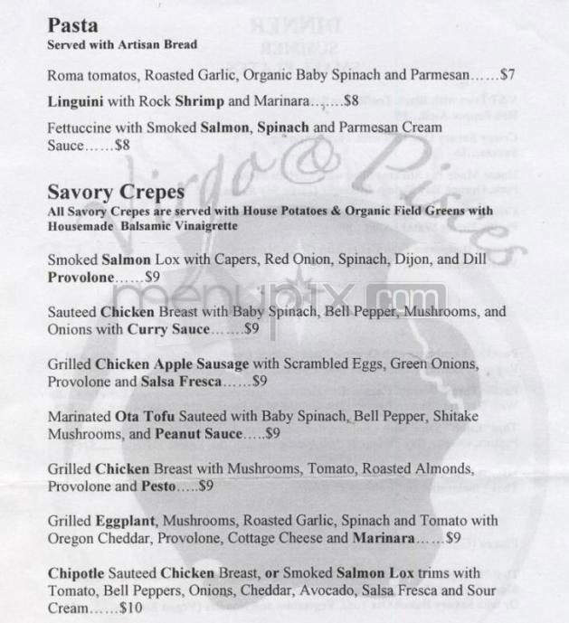 Virgo & Pisces - Portland, OR menu_pic