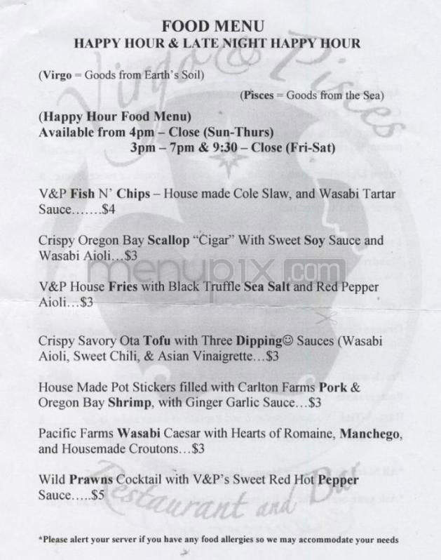 Virgo & Pisces - Portland, OR menu_pic