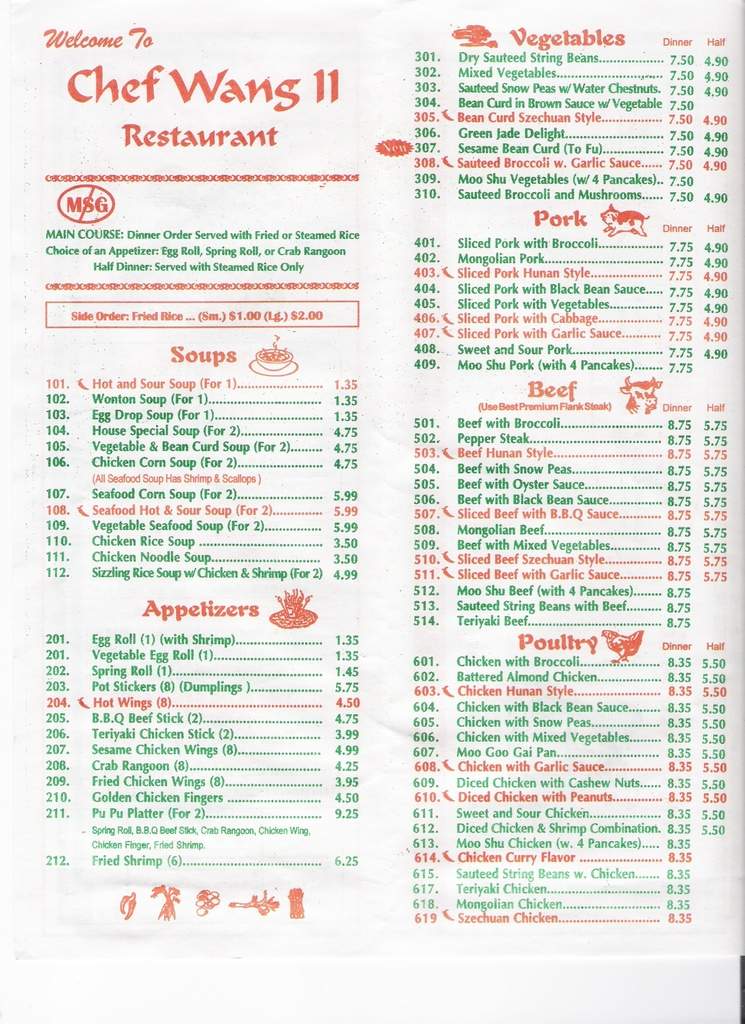Chef Wang II - Buford, GA menu_pic