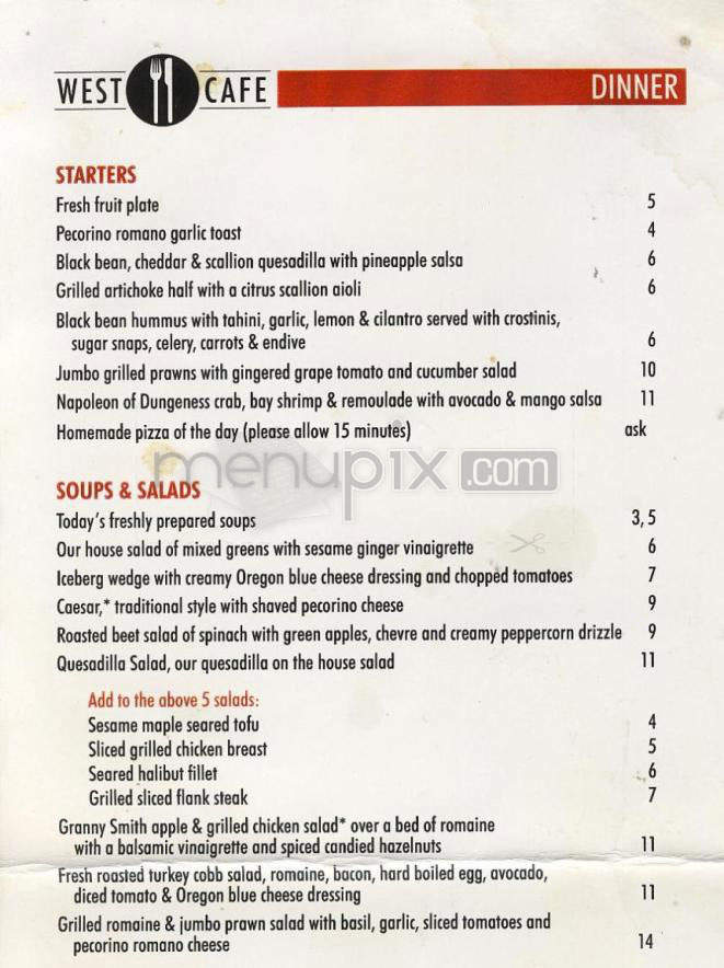 West Cafe - Portland, OR menu_pic