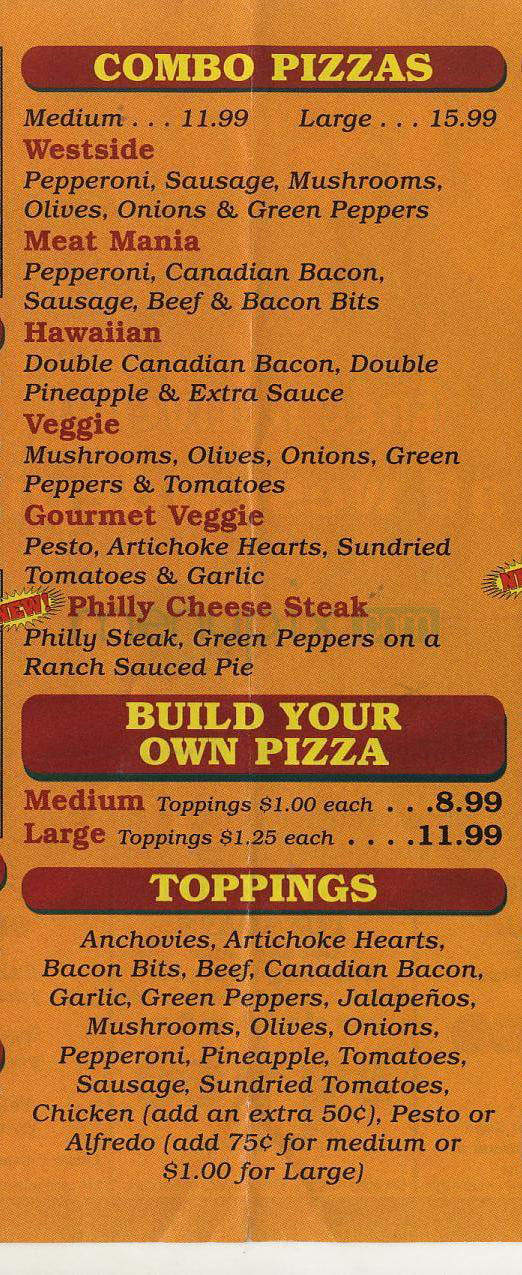 /380333844/Westside-Pizza-Menu-Arcata-CA - Arcata, CA