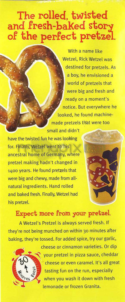 Wetzel's Pretzels - Waldorf, MD menu_pic