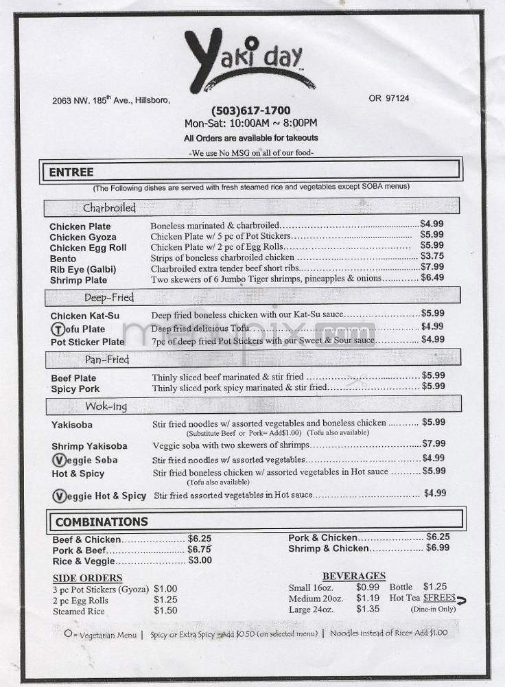 Yakiday Teriyaki - Hillsboro, OR menu_pic