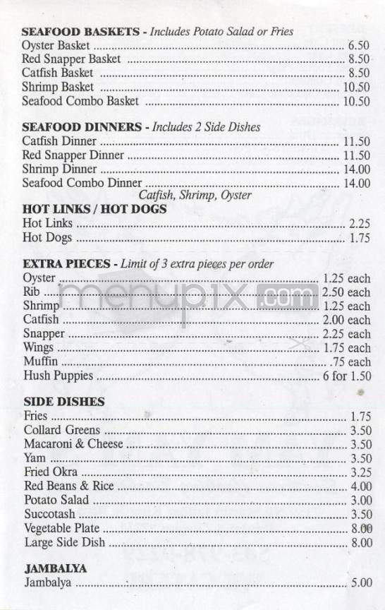 Yam Yam's Southern Bar - Portland, OR menu_pic
