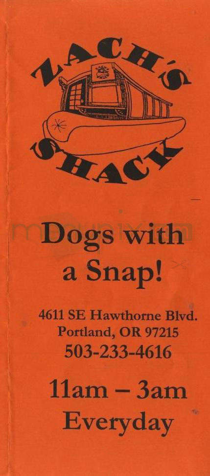 Zach's Shack - Portland, OR menu_pic