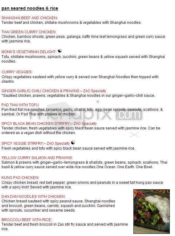 Zao Noodle Bar - Portland, OR menu_pic
