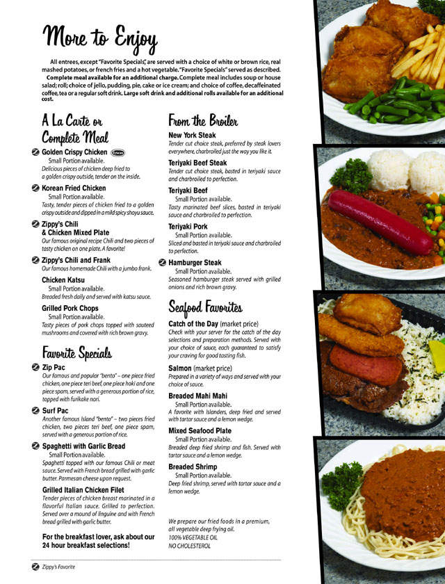 Zippy's Restaurant - Kaneohe, HI menu_pic
