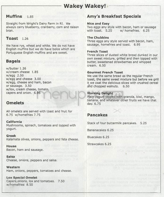 Amy's Place - Providence, RI menu_pic