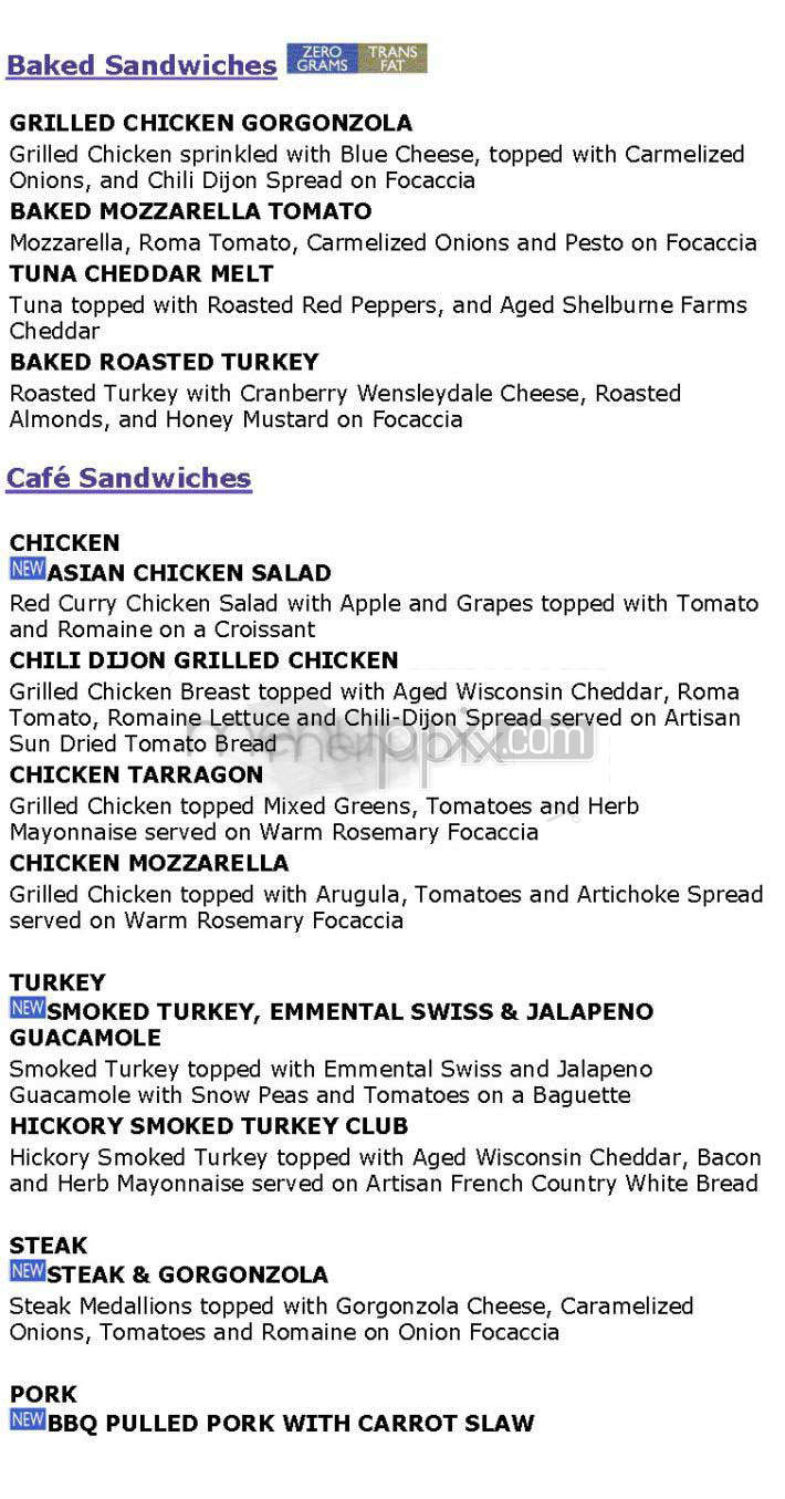 Au Bon Pain - Providence, RI menu_pic