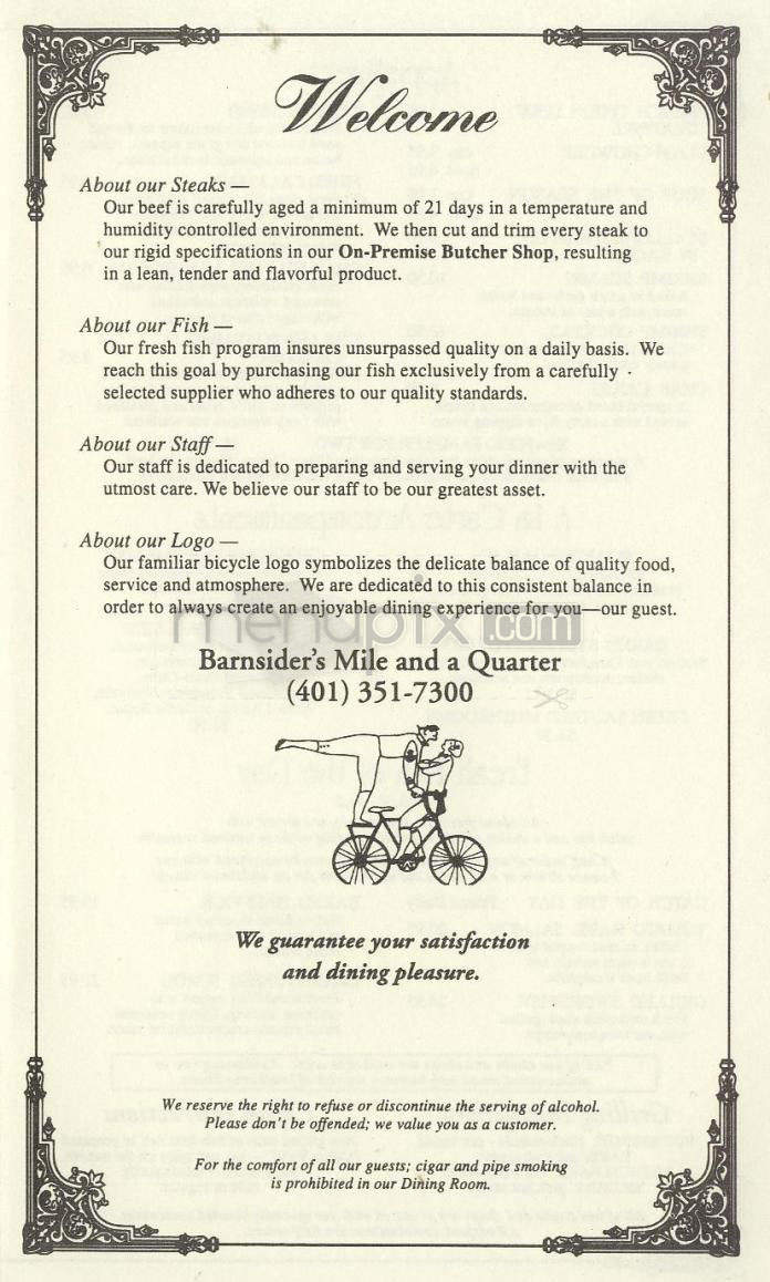 Barnsider's Mile and a Quarter - Providence, RI menu_pic
