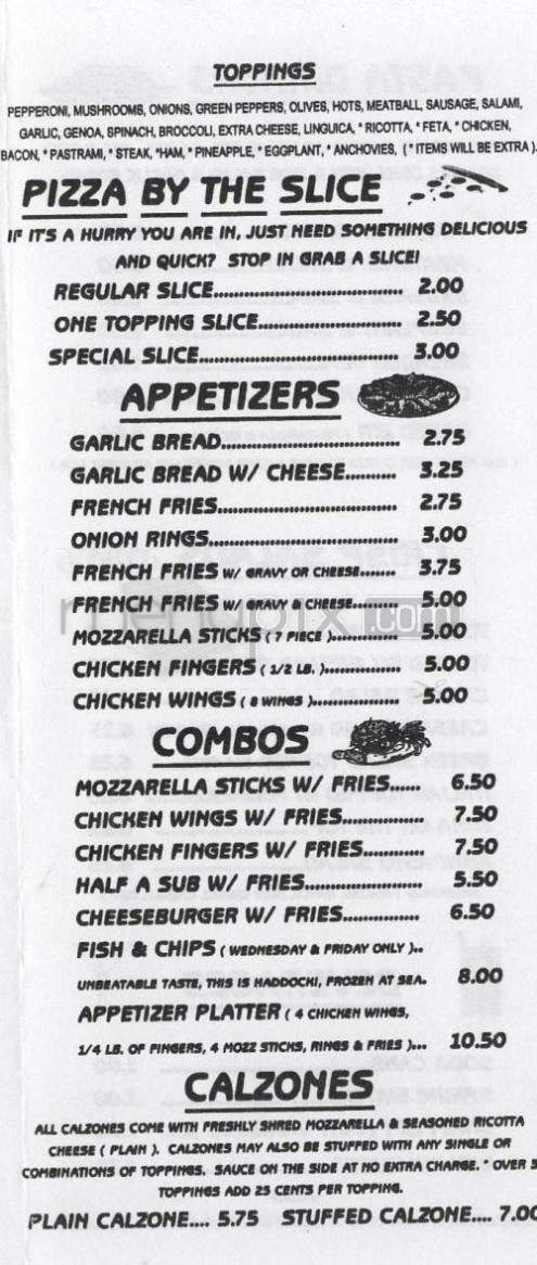 Boulevard Pizza & Pub - Cranston, RI menu_pic