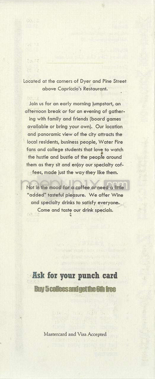 Cafe 101 - Providence, RI menu_pic