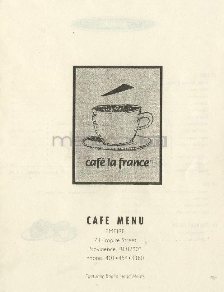 Cafe La France - Providence, RI menu_pic