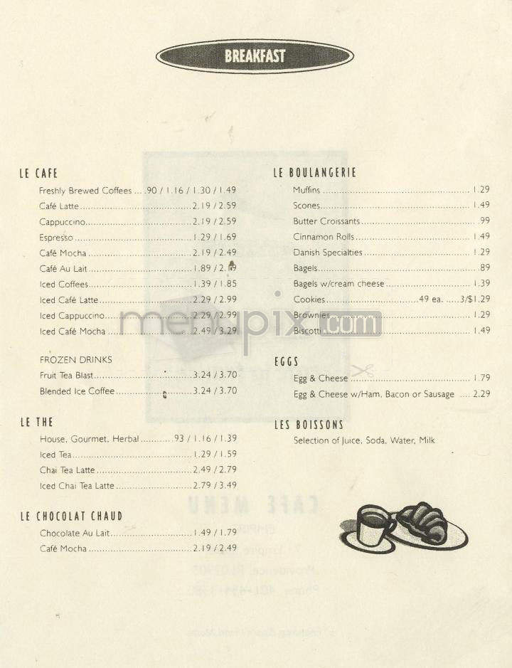 Cafe La France - Providence, RI menu_pic