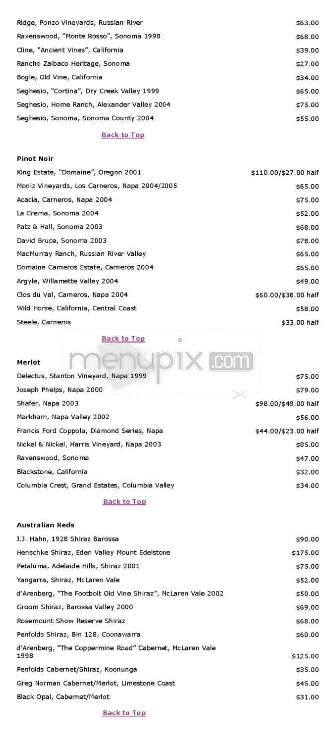 Cafe Nuovo - Providence, RI menu_pic