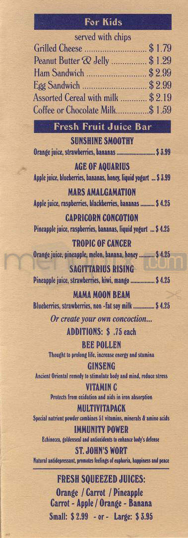 Cafe Zog - Providence, RI menu_pic