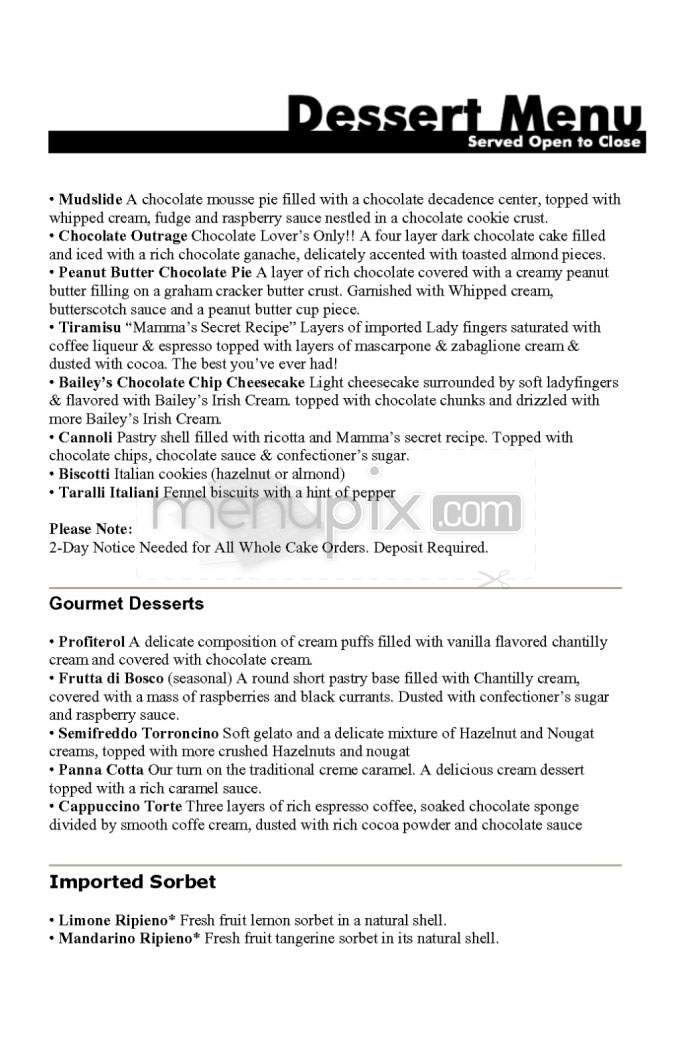 Caffe Dolce Vita - Providence, RI menu_pic