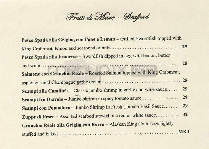 Camille's - Providence, RI menu_pic