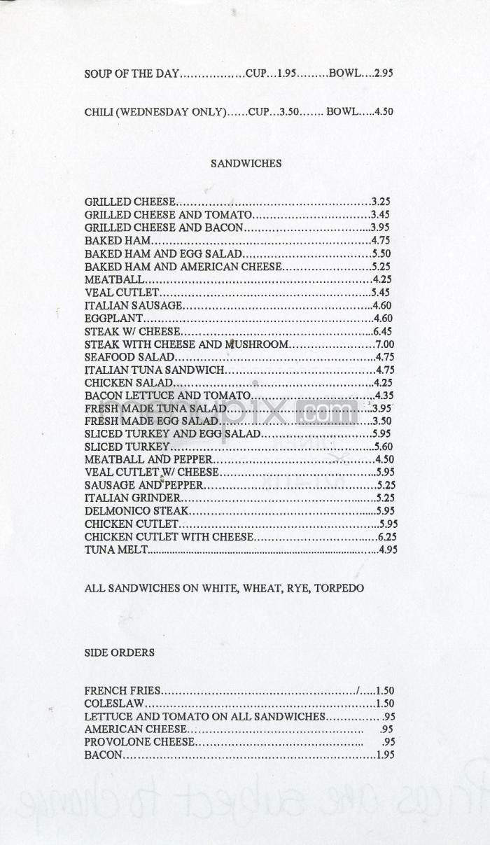 Eddie & Sons Diner - Providence, RI menu_pic