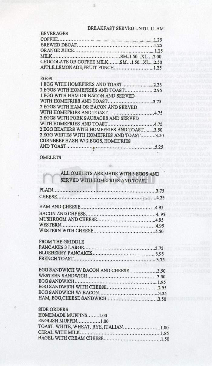 Eddie & Sons Diner - Providence, RI menu_pic