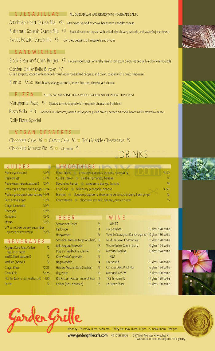 Garden Grille - Hurst, TX menu_pic