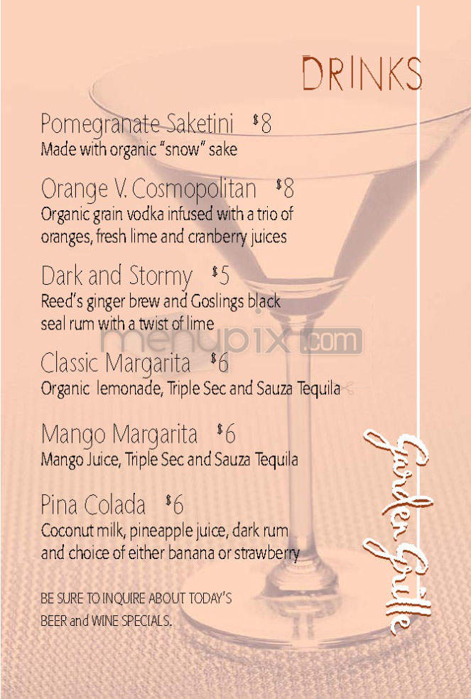 Garden Grille - Hurst, TX menu_pic