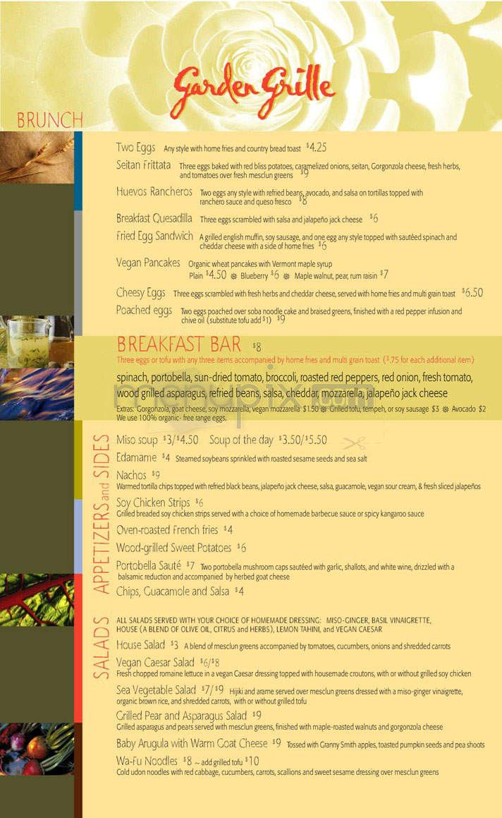 Garden Grille - Hurst, TX menu_pic