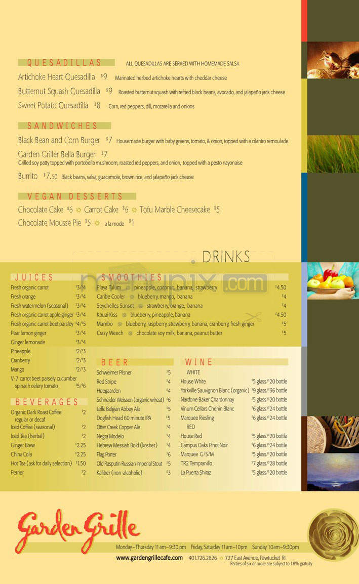 Garden Grille - Hurst, TX menu_pic