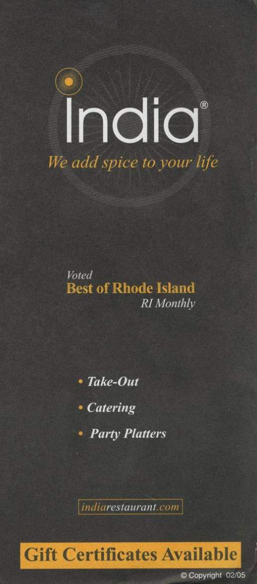 India - Providence, RI menu_pic